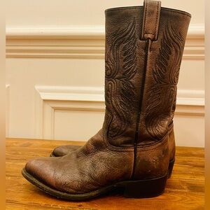 Frye Metallic Brown Genuine Leather Cowboy Boots